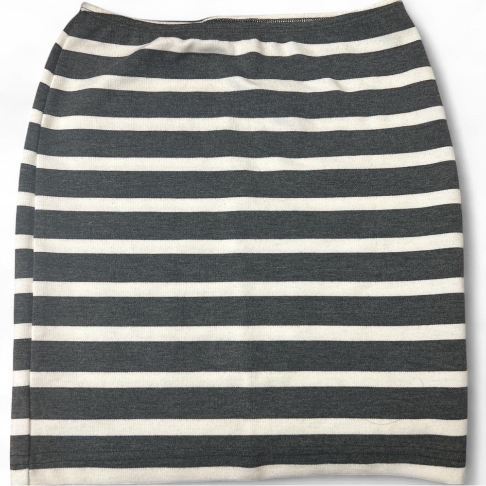 Striped Gray and White Women's Skirt